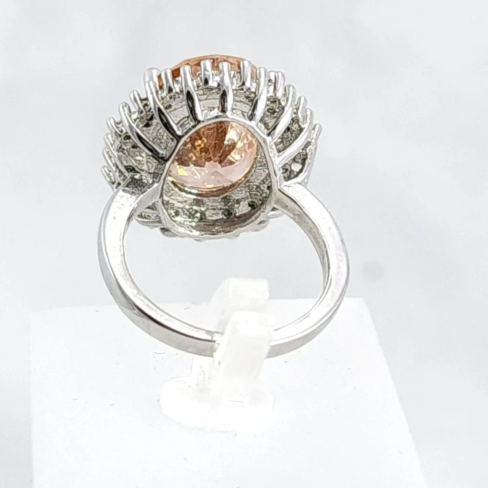 Vintage Sterling .925 Topaz Lab Created Statement Ring Size 6.75